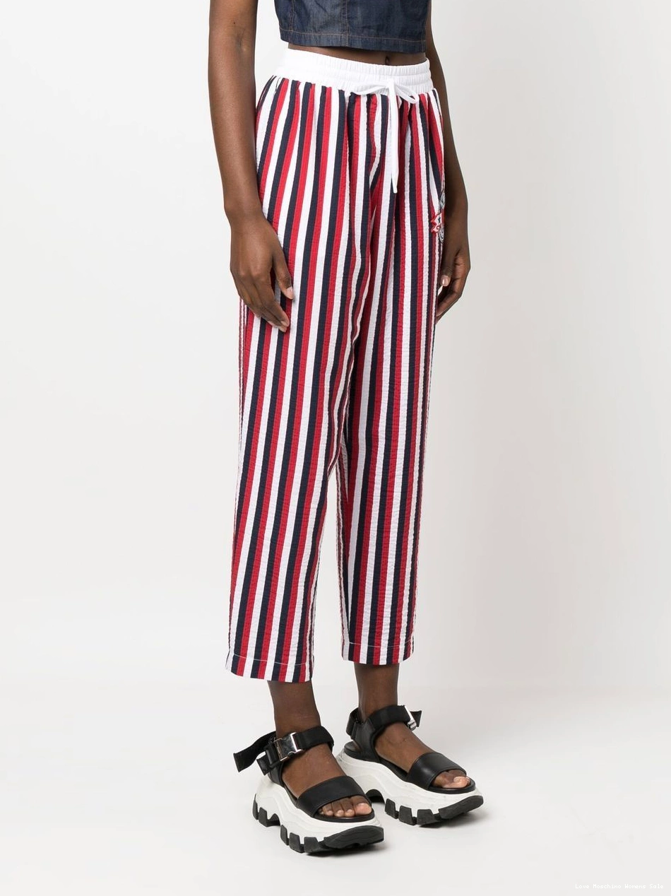 Affordable Love trousers Moschino striped Women drawstring 0501